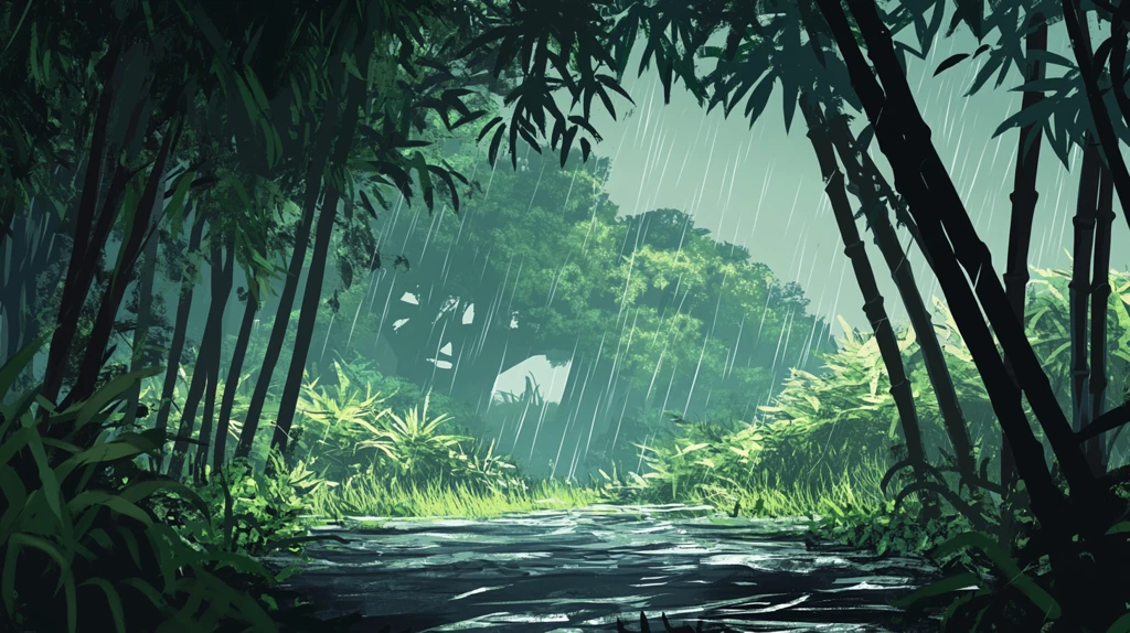 竹林雨景