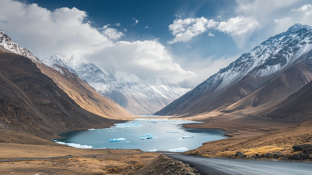 雪山喀拉库勒湖