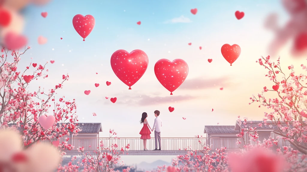 浪漫情侣插画背景