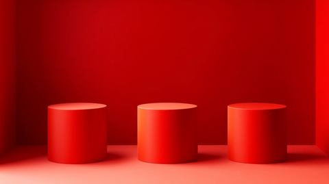 红色立体场景舞台展台