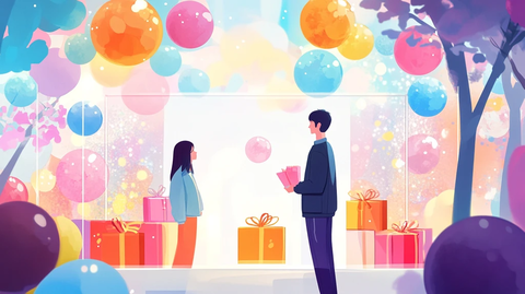 情人节情侣插画