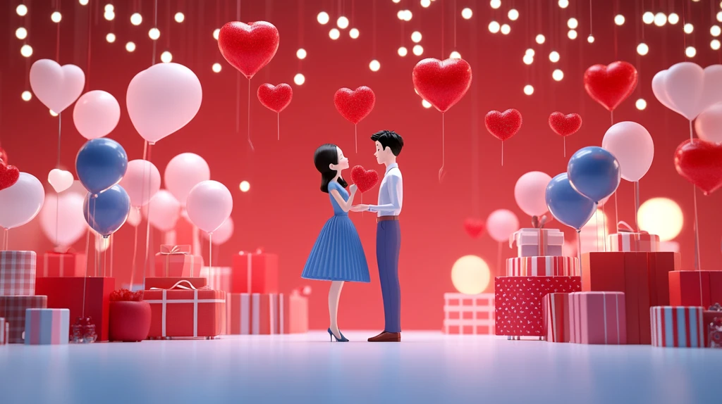 立体造型求婚背景