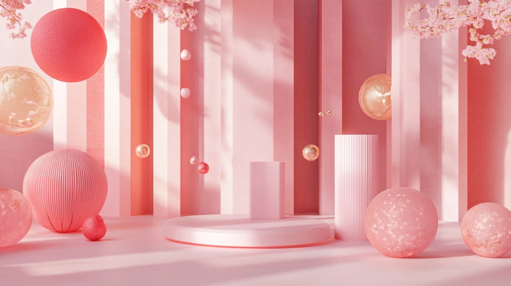 粉色氛围美陈布置