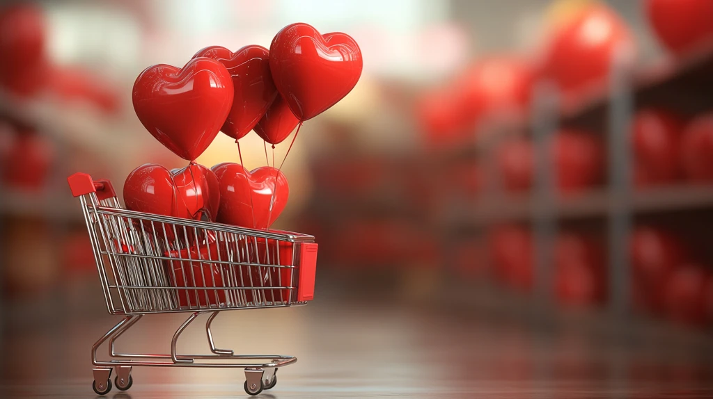 情人节购物车海报