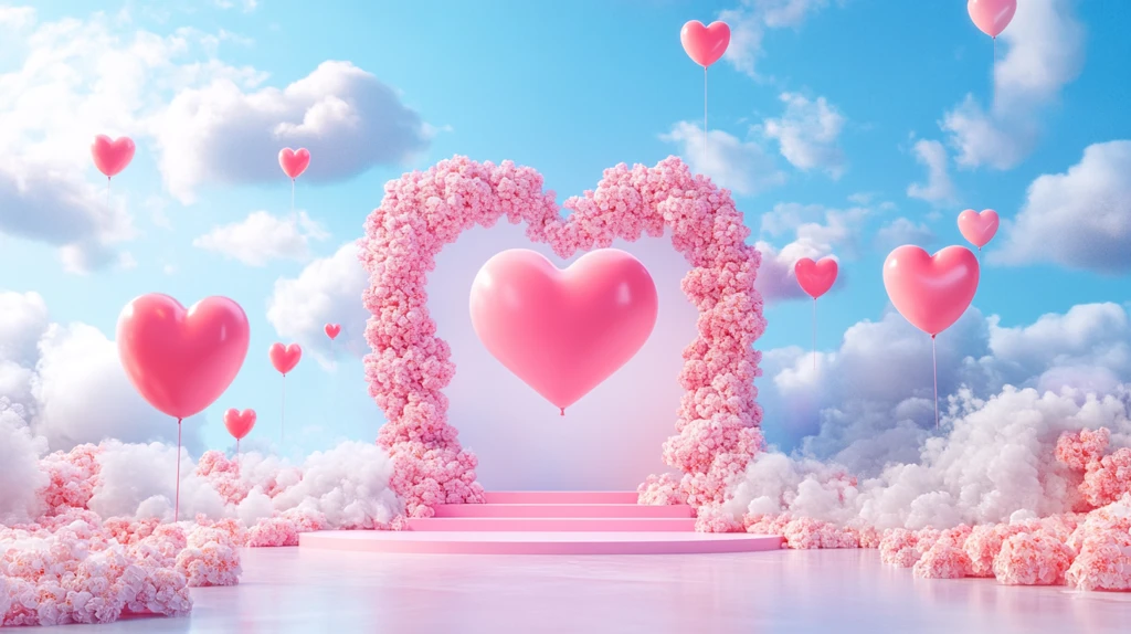 心形恋爱告白婚礼背景