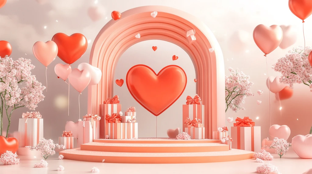 立体造型求婚背景