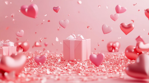 粉色立体爱心礼盒