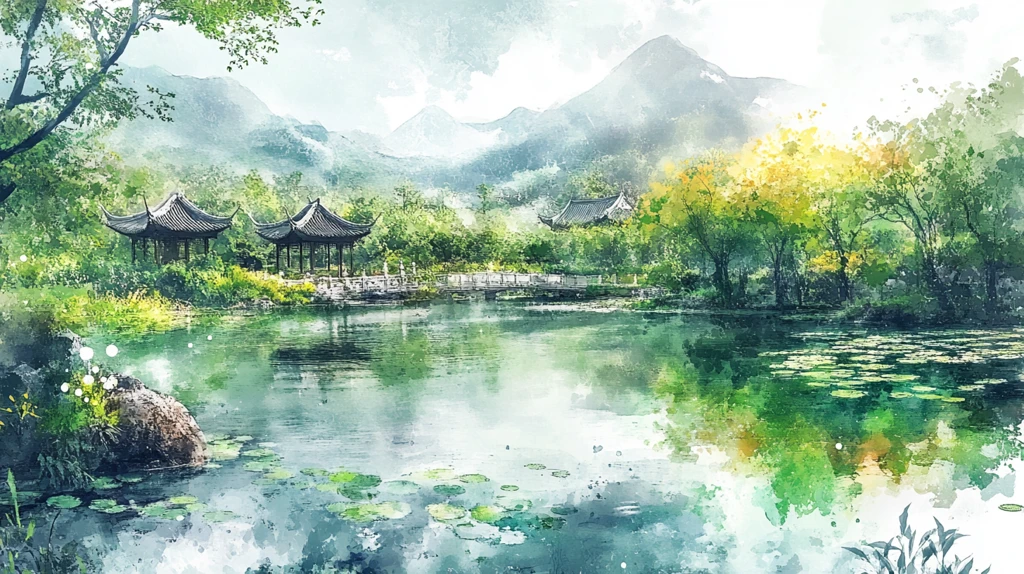 古风园林插画