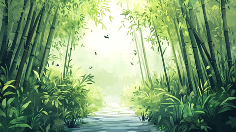 竹林背景插画