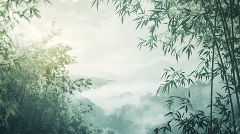 竹林山水背景