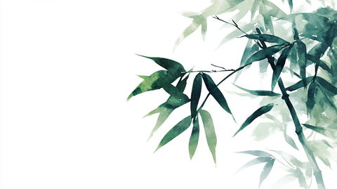 意境水墨竹叶