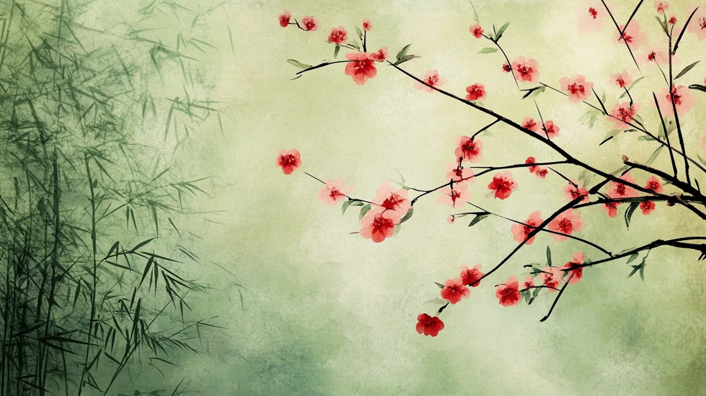 竹林梅花古典壁画