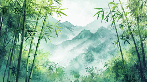 竹林山水背景