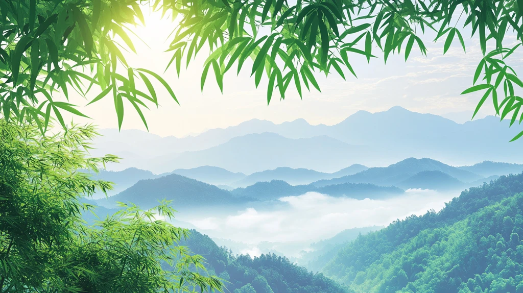 竹林山水背景