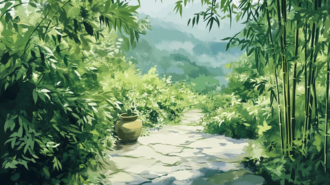 竹林小路背景