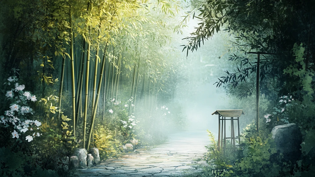 竹林小路背景