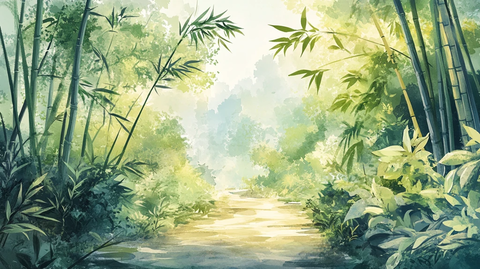 竹林背景插画