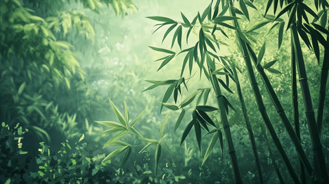 新中式意境竹林背景墙