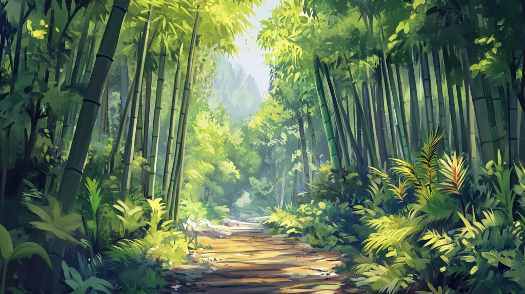 竹林背景插画