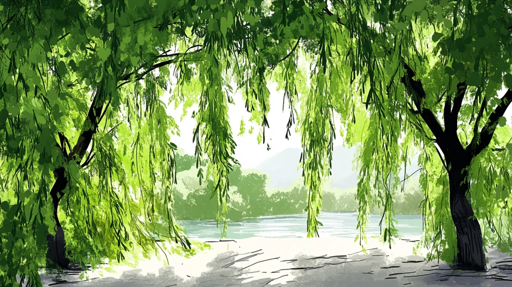 柳树插画