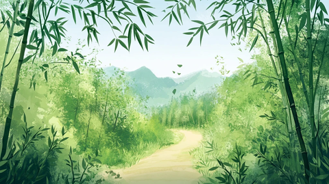 竹林背景插画