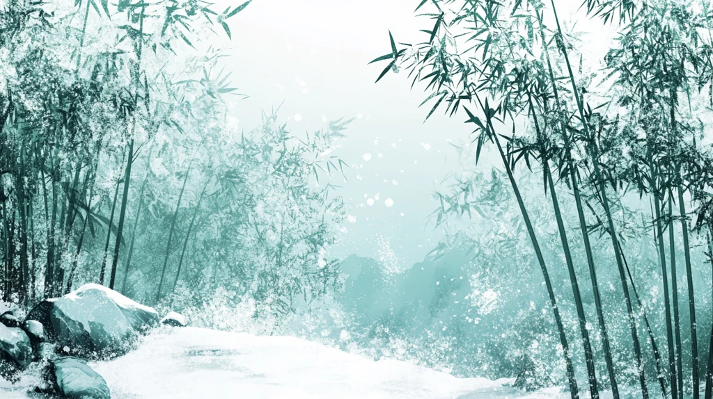 水墨竹林背景画