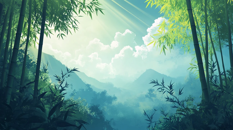 竹林背景插画
