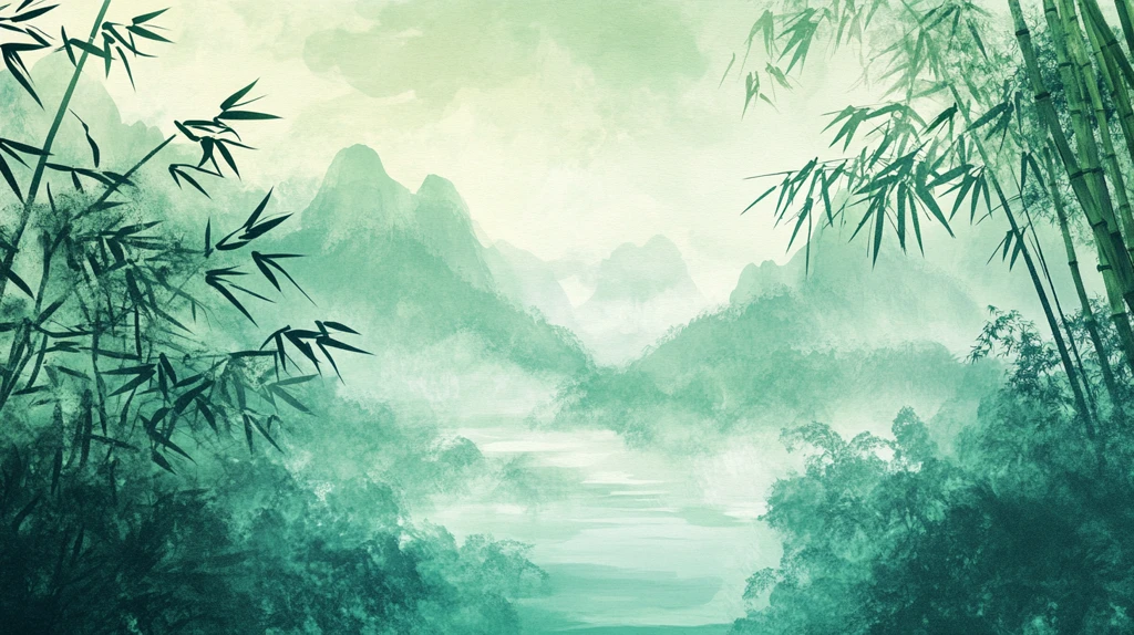 竹林山水背景