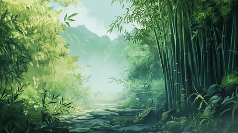 竹林山水背景