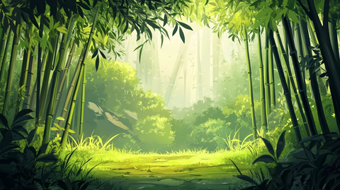 竹林背景插画