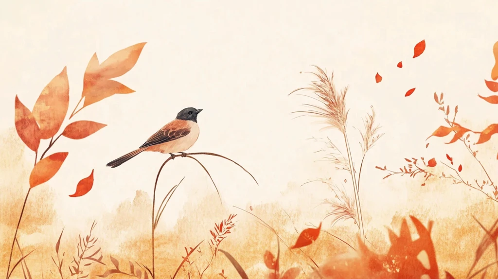 工笔花鸟画秋天