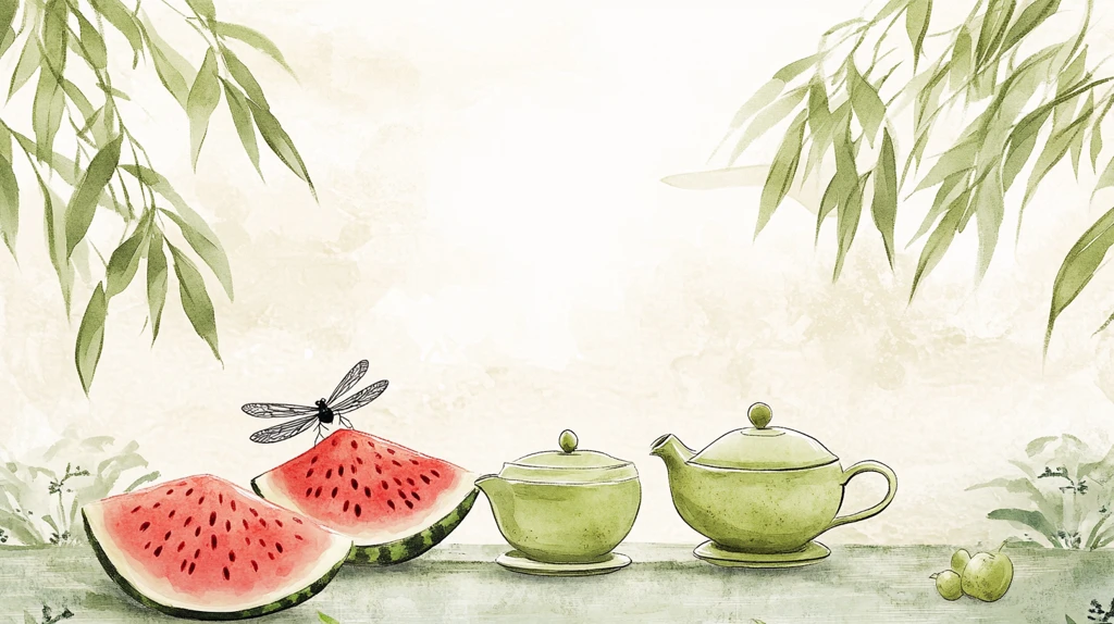 田园茶叶插画