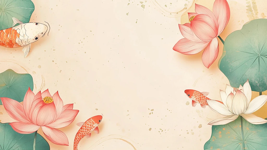 新中式荷花背景