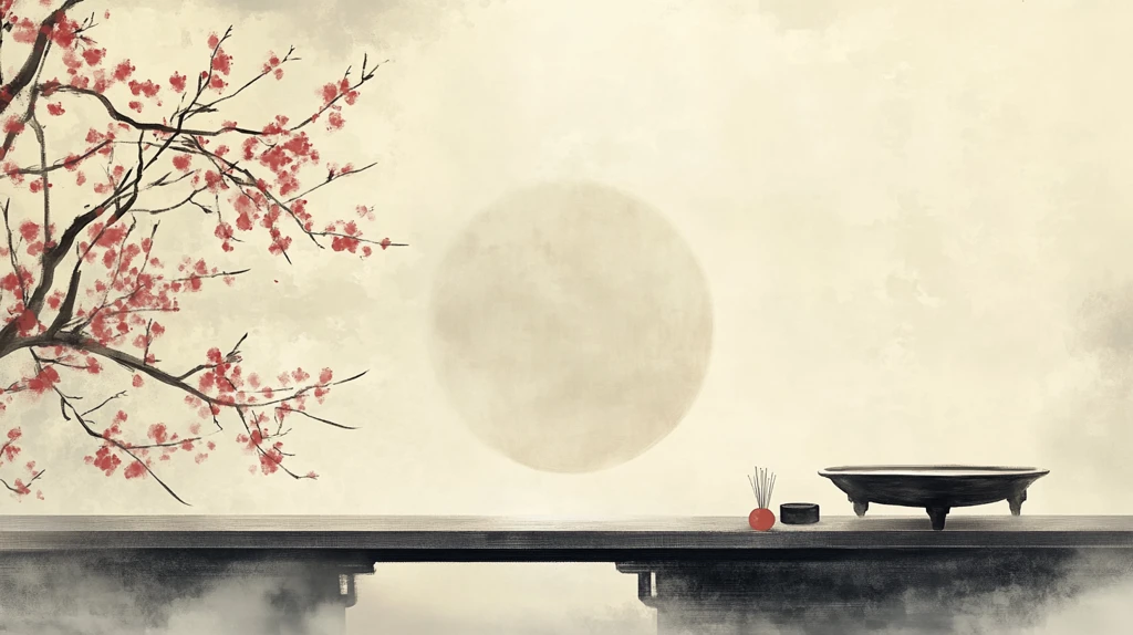 红日出东方意境中式画