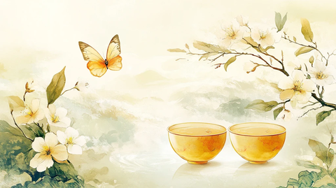 迎春茶话会背景