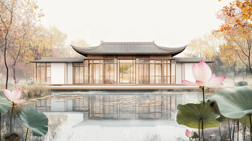 中式建筑禅意山水