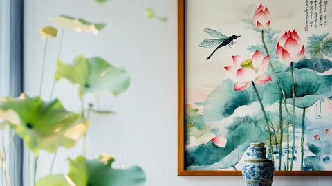 客厅装饰画荷花