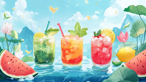 夏季冰饮插画