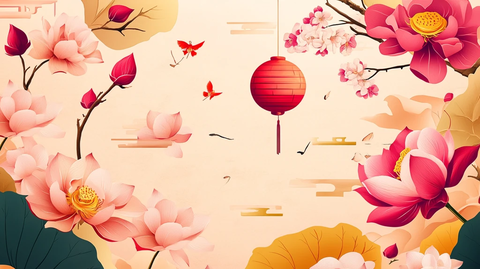 新中式荷花背景