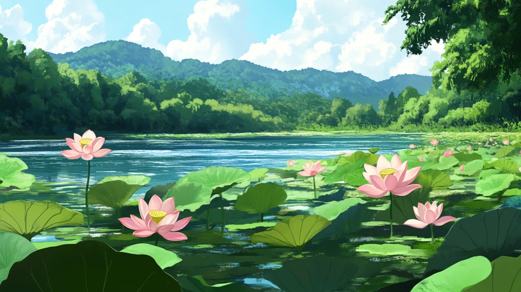 唯美荷花夏日荷塘