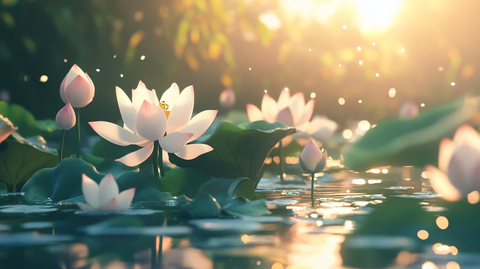 唯美荷花黄昏荷花