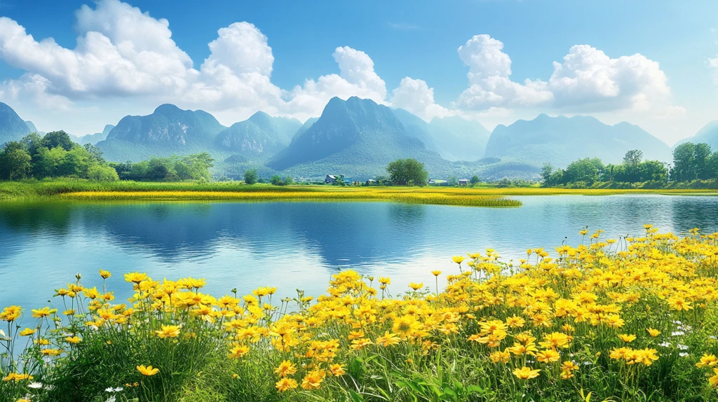 高清宽幅田园山水