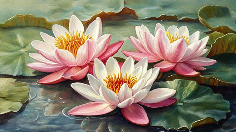 写实画莲花睡莲