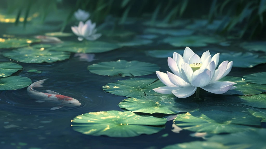 唯美意境睡莲
