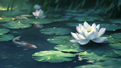 唯美意境睡莲