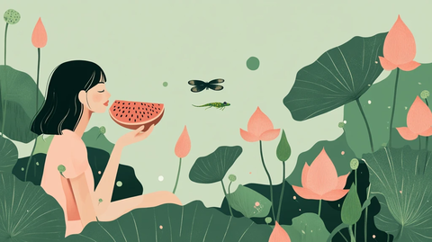 立夏节气美女假期旅游