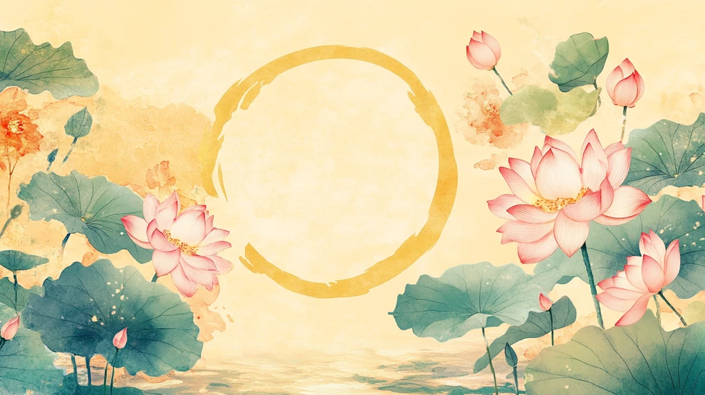 古风荷花复古背景