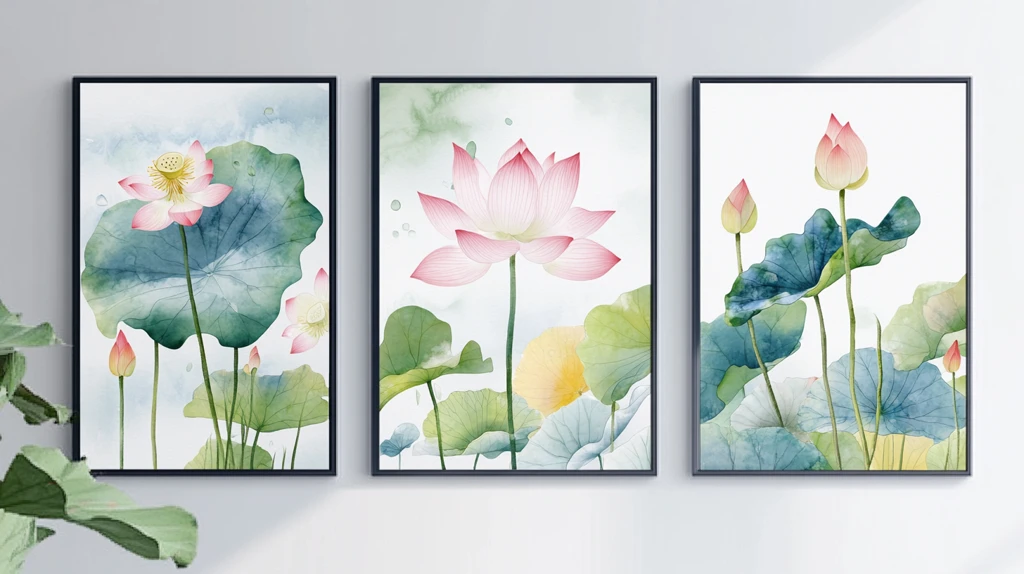 莲花荷花艺术挂画