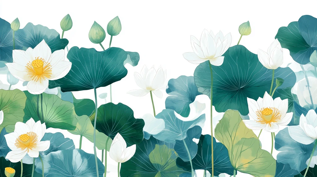 新中式大幅荷花壁画