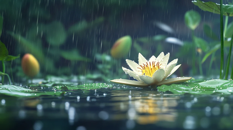 唯美意境睡莲